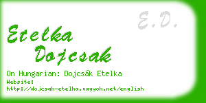 etelka dojcsak business card