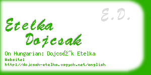 etelka dojcsak business card